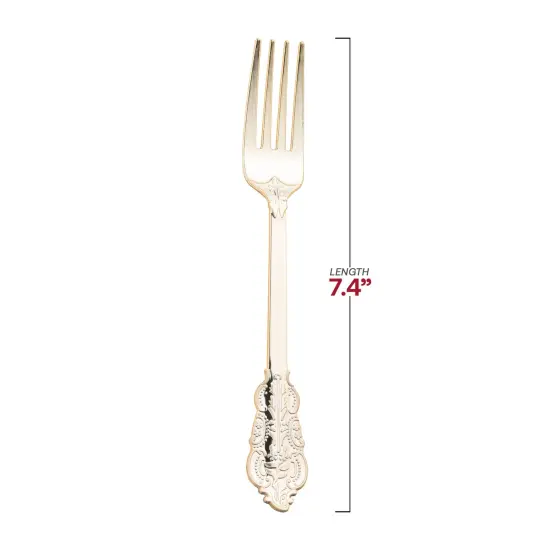 Shiny Baroque Gold Plastic Forks (600 Forks) {3}
