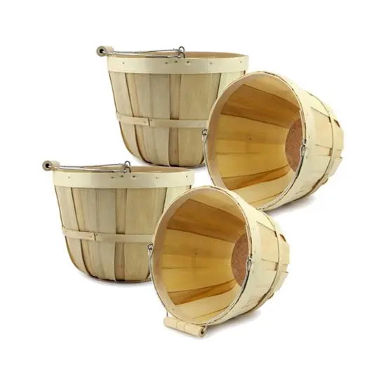 8 Quart Wood Slat Peck Basket 10.5" Diameter {1}