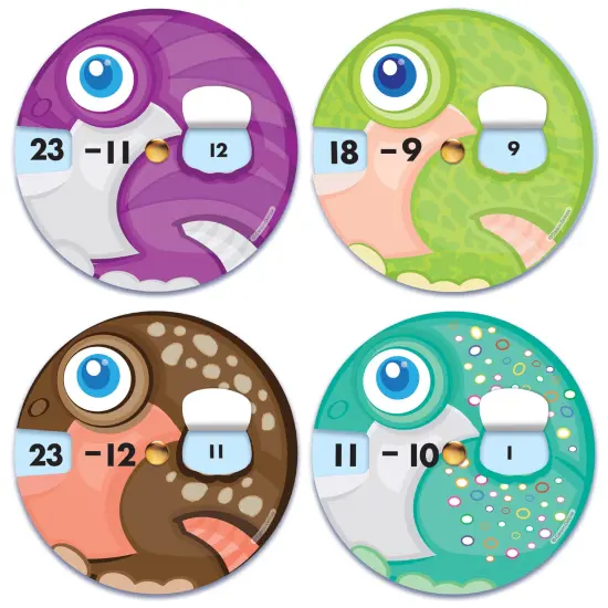 Carson Dellosa Set of Subtraction EZ Spin Wheels, 18 2-Piece Math Manipulatives Covering Mixed Practice and Facts, Educational Toys for Homeschool and Classroom {4}