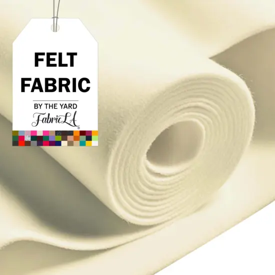 FabricLA Acrylic Felt Fabric - 72" Inch Wide 1.6mm Thick Felt by The Yard - Use Soft Felt Sheets for Sewing, Cushion, and Padding, DIY Arts & Crafts (Half Yards, Ivory) {1}