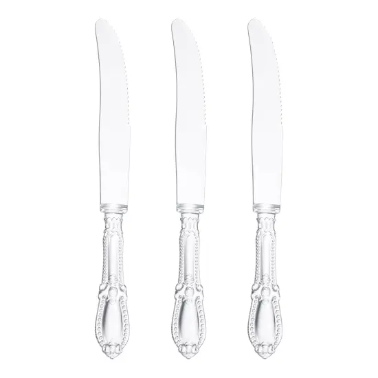 Clear Baroque Disposable Plastic Dinner Knives (480 Knives) {2}