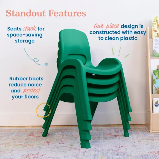 SitRight Chair, Classroom Seating, 4-Pack Green {4}