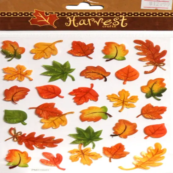 The Paper Studio Harvest Crafts Fall Epoxy Dimensional Glitter Leaves Stickers {1}