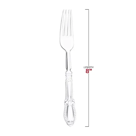 Clear Baroque Disposable Plastic Dinner Forks (480 Forks) {3}