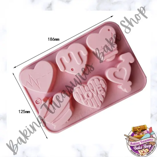 Heart Shaped Silicone Mold 6 Cavity {6}