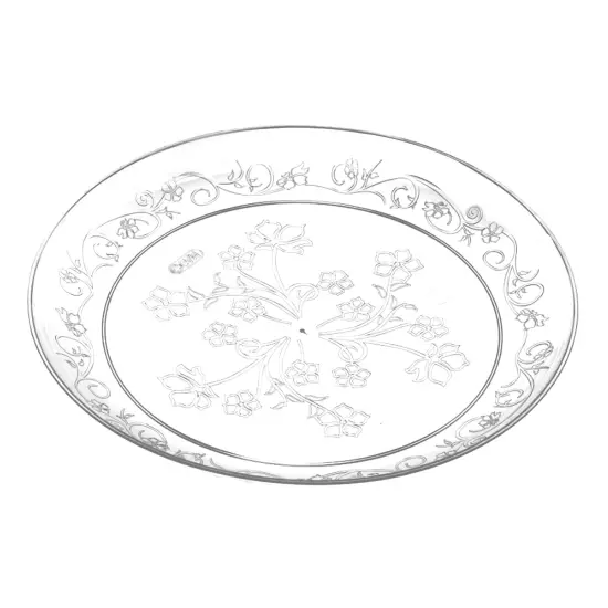 Clear Floral Round Disposable Plastic Buffet Plates - 9" (240 Plates) {1}