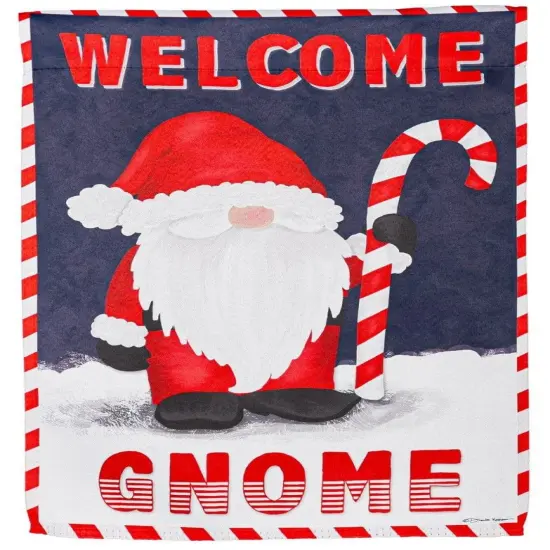 Santa Gnome Christmas Garden Flag 2 Sided Decorative {1}