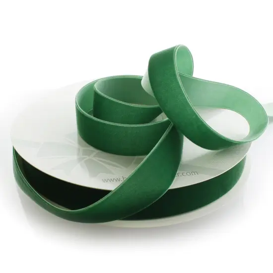 1" Velvet Ribbon (5yd & 25yd Spool Lengths) Forest Green {4}