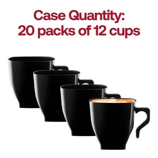 Black Square Plastic Mini Coffee Tea Cups - 2 oz. (240 Cups) {5}