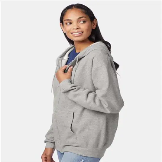Hanes&reg; Ecosmart Full Zip Hooded Sweatshirt Navy {5}