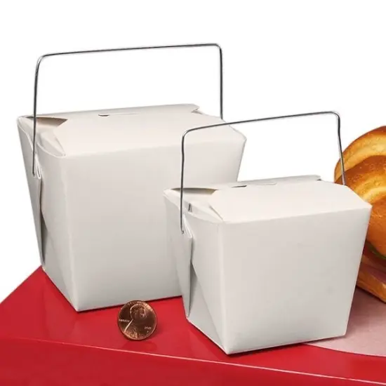 50 Count Chinese Takeout Food Containers with Wire Handle Pint 16 oz {2}