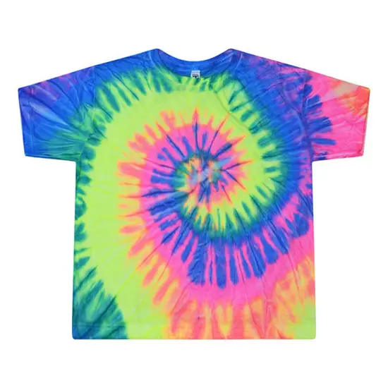 Tie Dye&reg; Ladies Cropped T Shirt NEON RAINBOW {6}