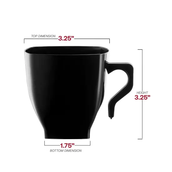 Black Square Plastic Coffee Mugs - 8 oz. (192 Mugs) {3}