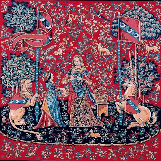 Needlepoint canvas for halfstitch without yarn Can.Seul Lady With A Unicorn MRC1432204 Margot de Paris Printed Tapestry Canvas {1}