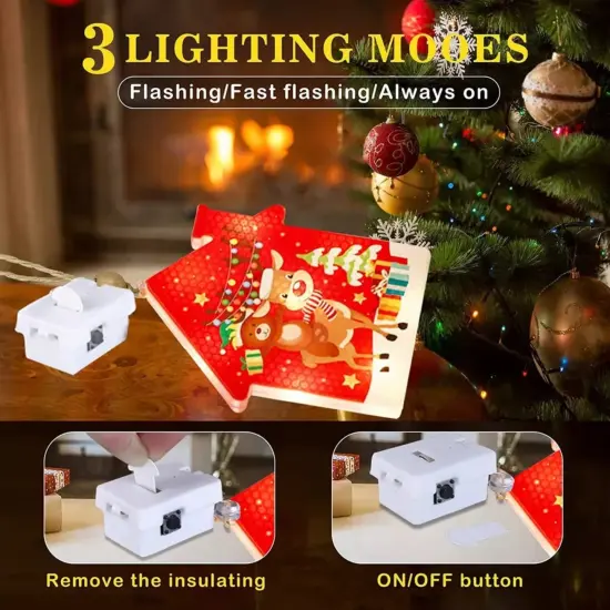 Kitcheniva LED Christmas Tree Hanging Decoration Light Ornaments 3 Pcs {3}