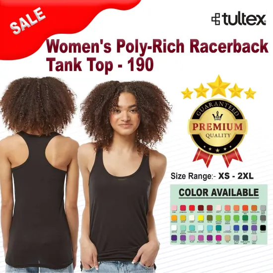 Tultex&reg; Women's Poly-Rich Racerback Tank Top - 190 Heather charcoal {2}