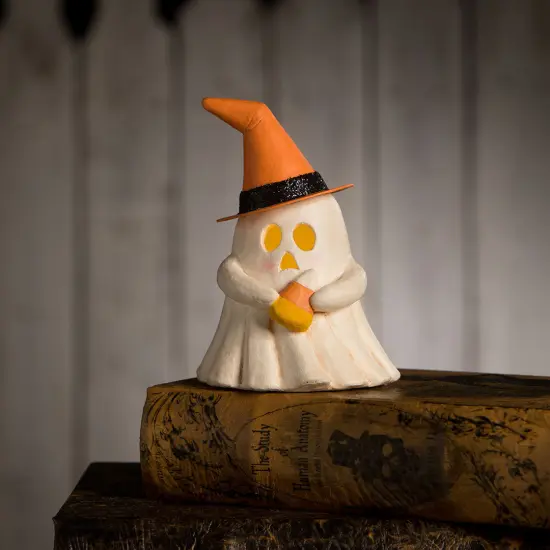Witchy Ghost with Candy Corn Luminary 5.5" {4}