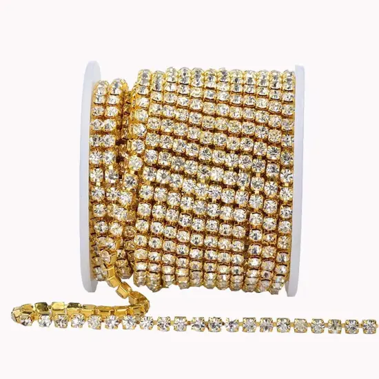 Glamorous Rhinestone Chains in Silver and Gold 5 Yards {6}