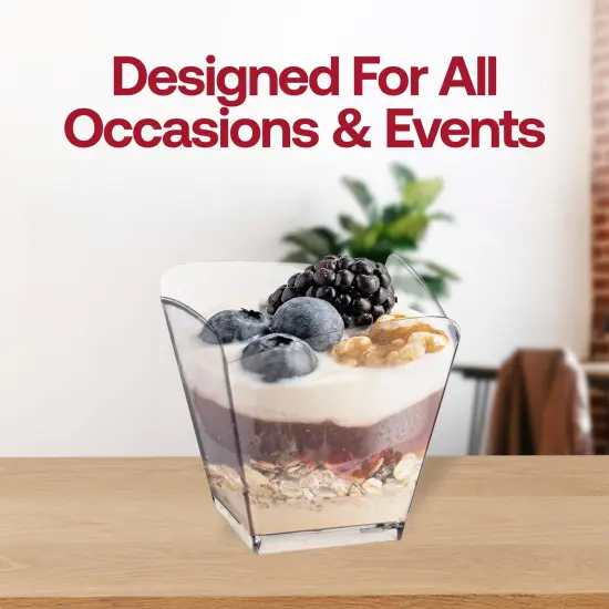 Clear Small Square Disposable Plastic Cups - 3.5 oz. (288 Cups) {6}