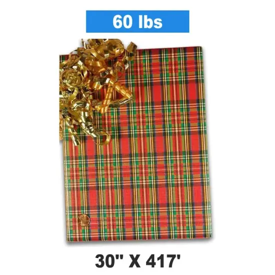 Plaid Christmas Wrapping Paper Embossed Plaid 30 ''*417 ' {2}