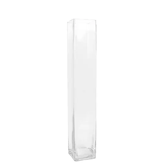 2 Clear 28 in Square Cylinder Glass Flower VASES Table Centerpieces Party Events {1}