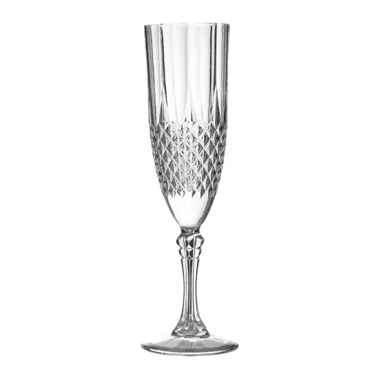 Crystal Cut Plastic Champagne Flutes - 8 oz. (48 Glasses) {1}