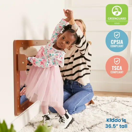 Wall-Mounted Coordination Mirror, Balance Mirror Dark Walnut {6}