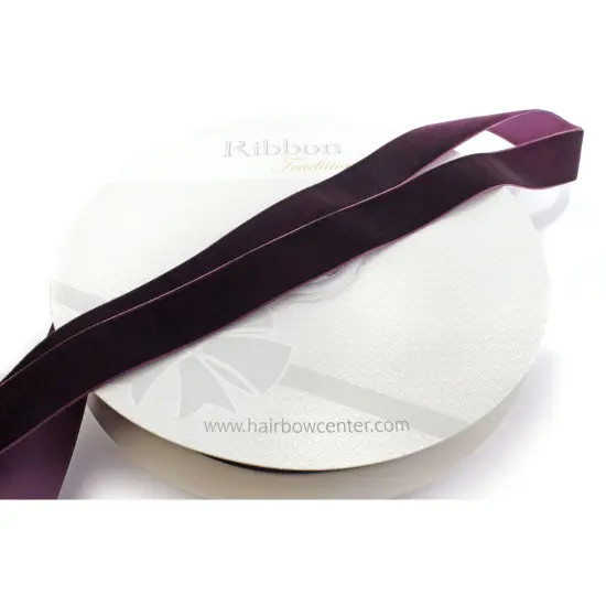 1" Velvet Ribbon (5yd & 25yd Spool Lengths) 290 Rustic Plum {3}