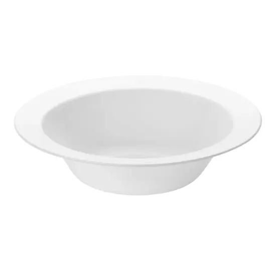 Solid White Edge Rim Round Disposable Plastic Dessert Bowls - 5 oz. (120 Bowls) {1}