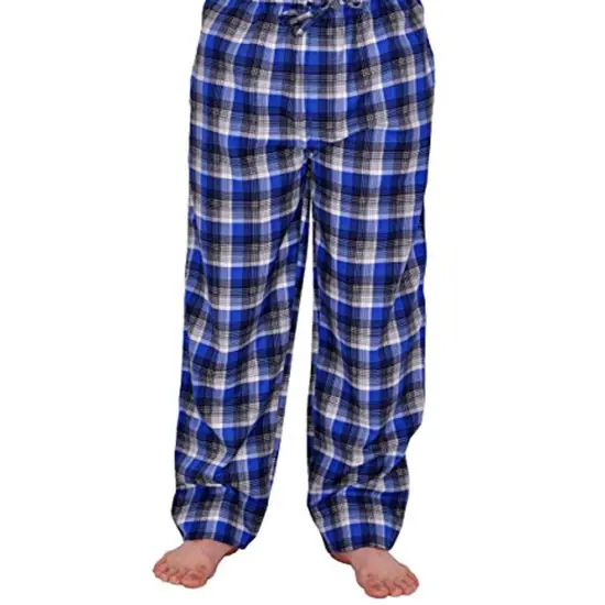 Mens Comfort Fleece Pants Blue and Grey Design Blue / Grey {4}