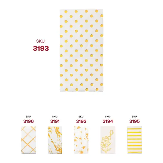 Durable White with Gold Dots Paper Dinner Napkins (600 Napkins) {6}