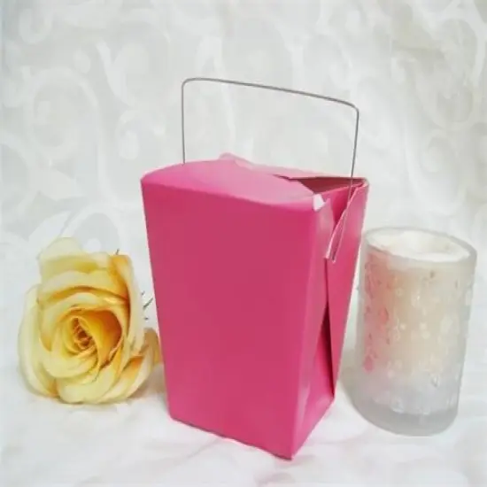 Colored Paper Wire Handle Boxes 4 '' 3 1/2 '' 4 '' {3}