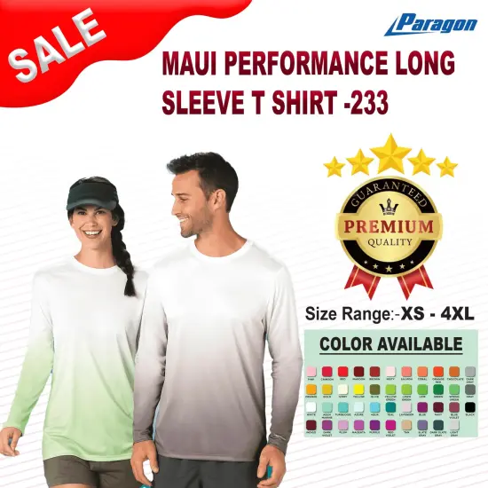 Paragon&reg; Maui Performance Long Sleeve T Shirt Blue Mist {2}