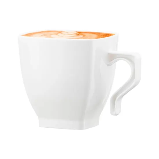 White Square Plastic Coffee Mugs - 8 oz. (192 Mugs) {2}