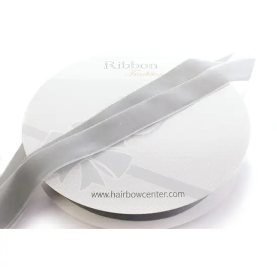 1" Velvet Ribbon (5yd & 25yd Spool Lengths) 009 Silver {3}