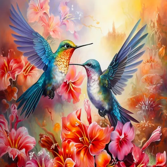 Sunsout Hummingbird Love 500 pc Large Pieces Jigsaw Puzzle 77015 {1}