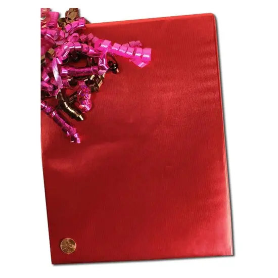 Cranberry Red Embossed Metallic Wrapping Paper 24" x 417" Roll {2}