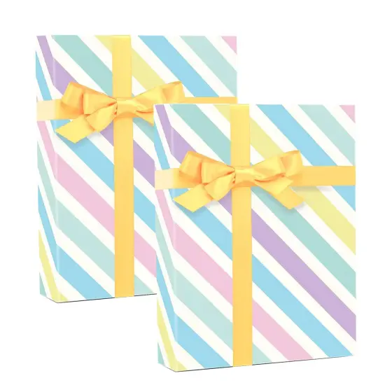 Elegant Striped Gift Wrap 24" x 417" Roll 60 lbs {4}