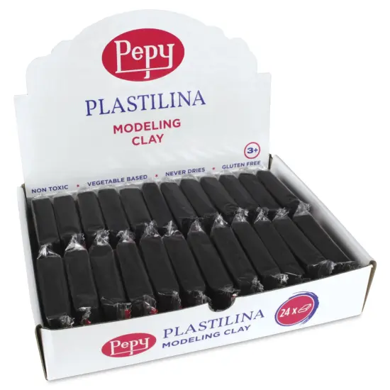 Pepy Plastilina Modeling Clay - Black, 1.4 oz, Pkg of 24 {1}