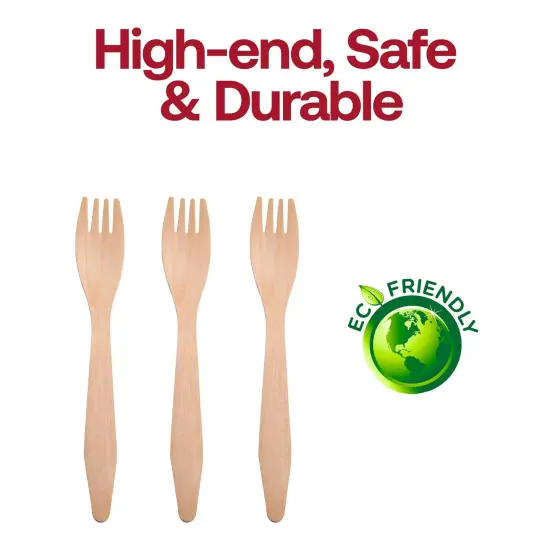Natural Birch Eco-Friendly Disposable Dinner Forks (600 Forks) {4}