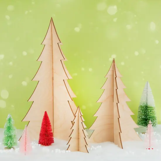 2-Pcs Slotted Wooden Christmas Tree, From 6" - 18" | Woodpeckers {5}