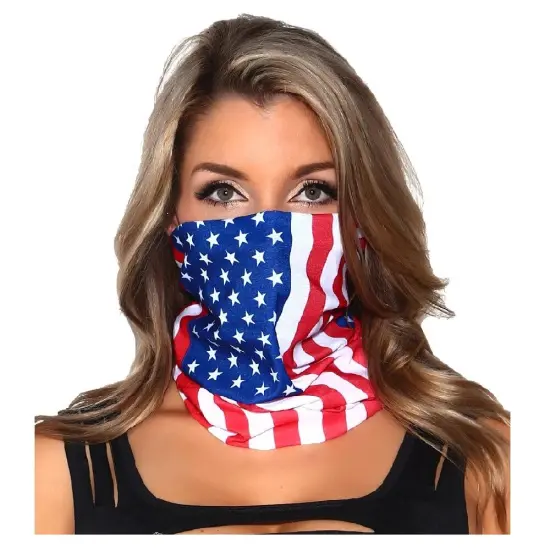 Daily Basic American Flag Bandana Cotton - 22 inches - Bulk Wholesale Packs {4}