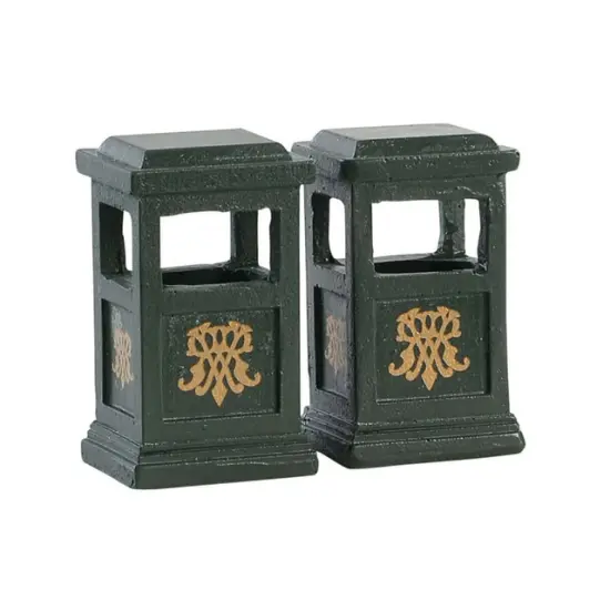 Lemax Green Trash Cans Set/2 {1}