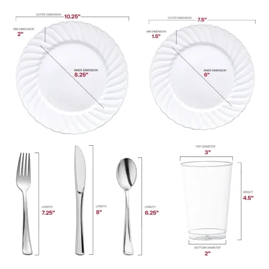 White Flair Plastic Wedding Value Set (144 Settings) {2}