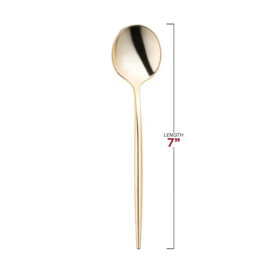 Shiny Gold Moderno Disposable Plastic Dessert Spoons (300 Spoons) {3}