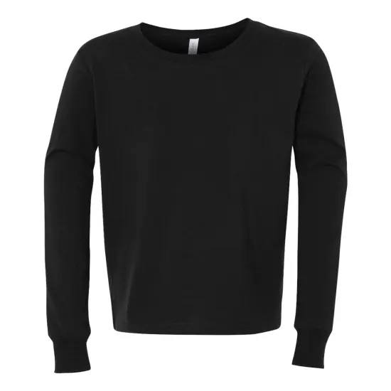Bella + Canvas&reg; Youth Triblend Long-Sleeve T-Shirt SOLID BLK TRBLND {1}