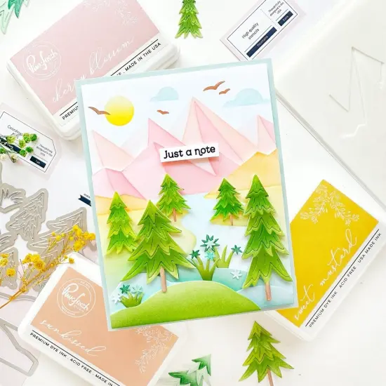 Pinkfresh Studio Stencils 4.25"X5.5" 6/Pkg-Mountains {6}
