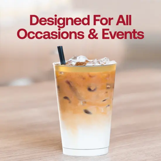 Clear with Metallic Gold Rim Round Tumblers - 12 oz. (240 Cups) {6}