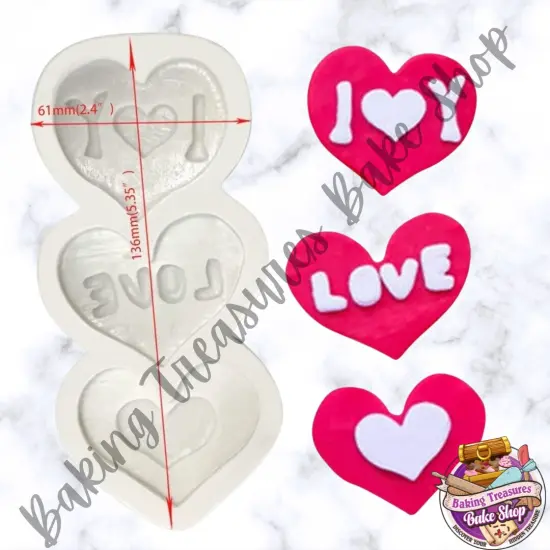 Hearts of love Trio Silicone Mold {2}