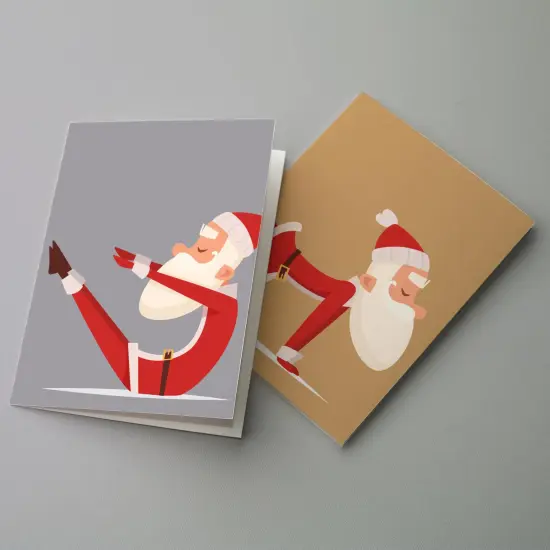 Yoga Santa Christmas Cards - 24-Pack Holiday Greeting Cards with 6 Fun Santa Yoga Poses, Perfect for Sharing Merry Christmas & Holiday Wishes, Blank Inside for Personalized Messages - Playful and Unique Festive Stationery Set {3}